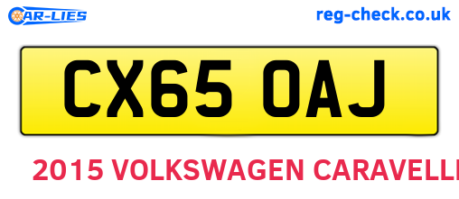 CX65OAJ are the vehicle registration plates.