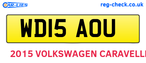 WD15AOU are the vehicle registration plates.