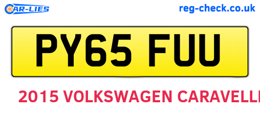 PY65FUU are the vehicle registration plates.