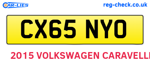 CX65NYO are the vehicle registration plates.