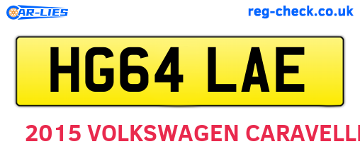 HG64LAE are the vehicle registration plates.