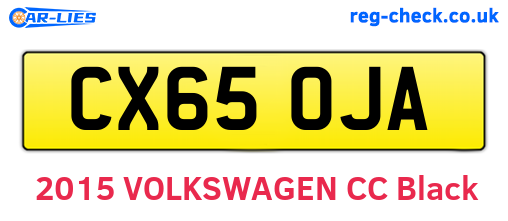 CX65OJA are the vehicle registration plates.