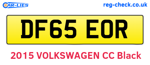 DF65EOR are the vehicle registration plates.