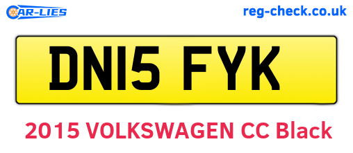 DN15FYK are the vehicle registration plates.