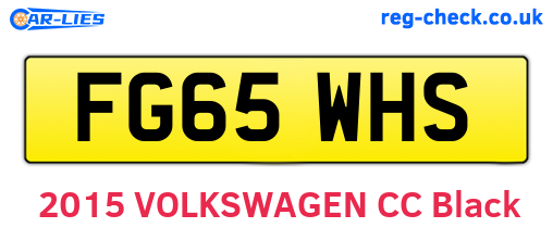 FG65WHS are the vehicle registration plates.