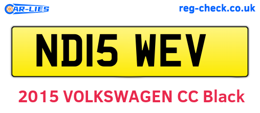 ND15WEV are the vehicle registration plates.