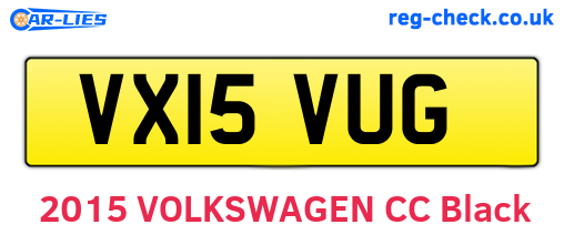 VX15VUG are the vehicle registration plates.