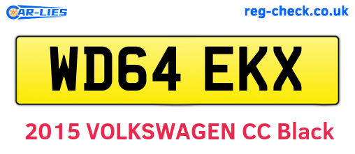 WD64EKX are the vehicle registration plates.