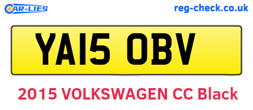 YA15OBV are the vehicle registration plates.
