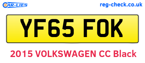 YF65FOK are the vehicle registration plates.