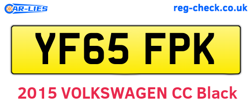 YF65FPK are the vehicle registration plates.