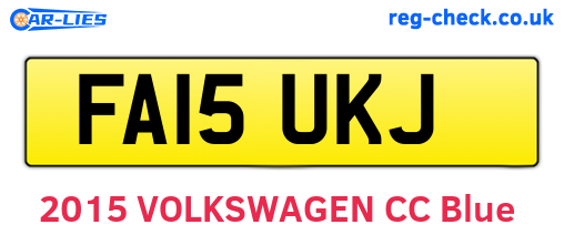 FA15UKJ are the vehicle registration plates.