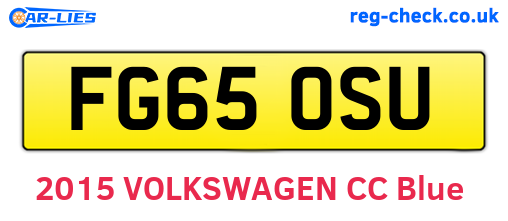 FG65OSU are the vehicle registration plates.