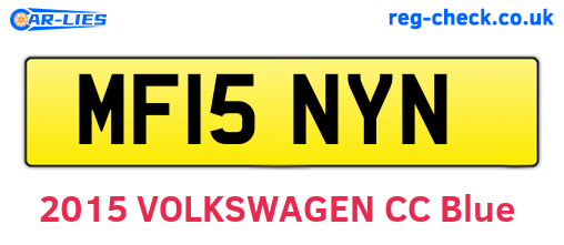 MF15NYN are the vehicle registration plates.