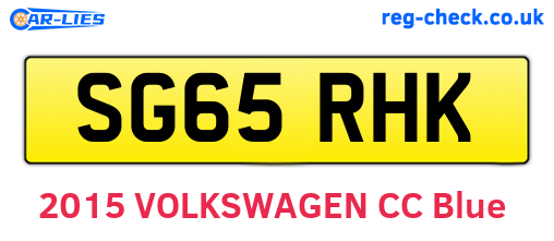 SG65RHK are the vehicle registration plates.