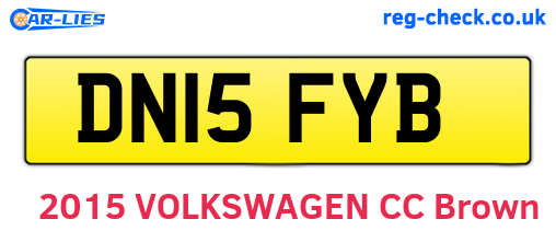 DN15FYB are the vehicle registration plates.