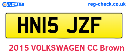 HN15JZF are the vehicle registration plates.