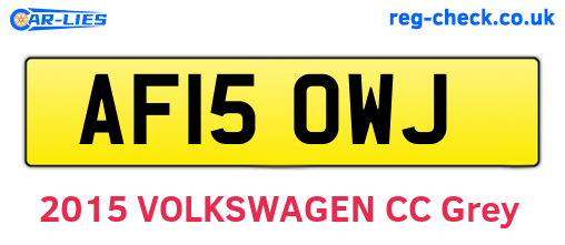 AF15OWJ are the vehicle registration plates.