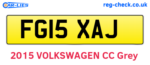 FG15XAJ are the vehicle registration plates.