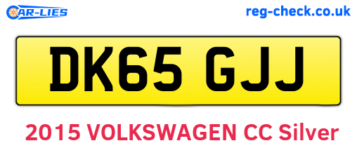 DK65GJJ are the vehicle registration plates.
