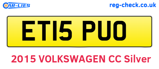 ET15PUO are the vehicle registration plates.