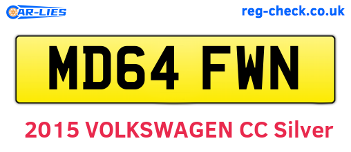 MD64FWN are the vehicle registration plates.