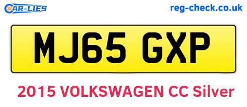MJ65GXP are the vehicle registration plates.