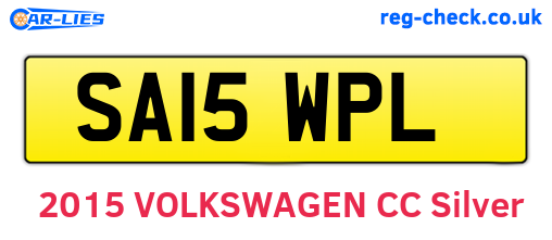 SA15WPL are the vehicle registration plates.
