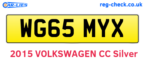WG65MYX are the vehicle registration plates.