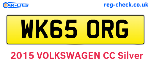 WK65ORG are the vehicle registration plates.