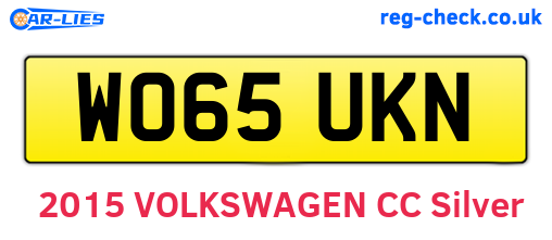 WO65UKN are the vehicle registration plates.