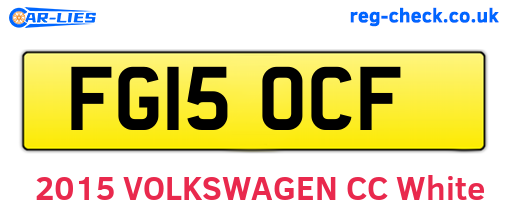 FG15OCF are the vehicle registration plates.