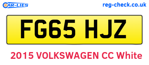 FG65HJZ are the vehicle registration plates.