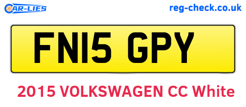 FN15GPY are the vehicle registration plates.