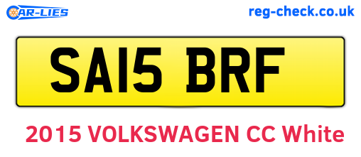 SA15BRF are the vehicle registration plates.