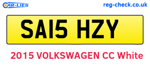 SA15HZY are the vehicle registration plates.