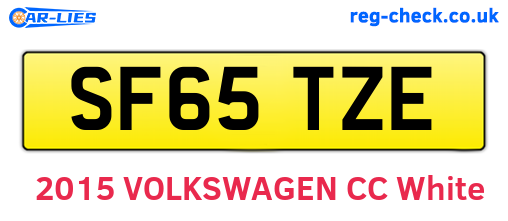 SF65TZE are the vehicle registration plates.