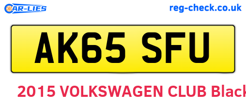 AK65SFU are the vehicle registration plates.