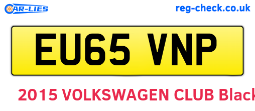 EU65VNP are the vehicle registration plates.