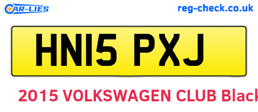 HN15PXJ are the vehicle registration plates.