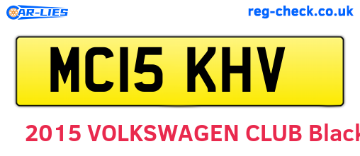 MC15KHV are the vehicle registration plates.