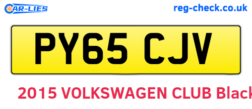 PY65CJV are the vehicle registration plates.