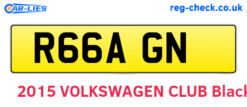 R66AGN are the vehicle registration plates.