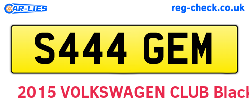 S444GEM are the vehicle registration plates.