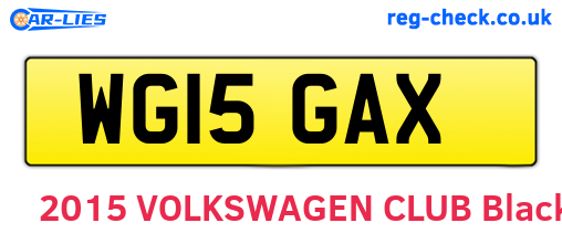 WG15GAX are the vehicle registration plates.