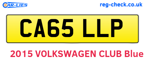 CA65LLP are the vehicle registration plates.