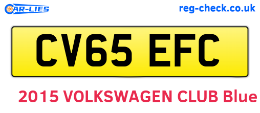 CV65EFC are the vehicle registration plates.