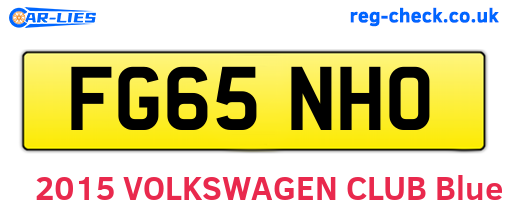 FG65NHO are the vehicle registration plates.