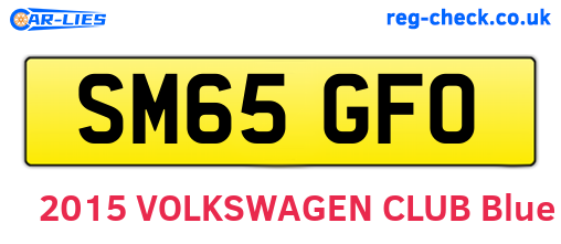 SM65GFO are the vehicle registration plates.