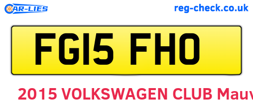 FG15FHO are the vehicle registration plates.